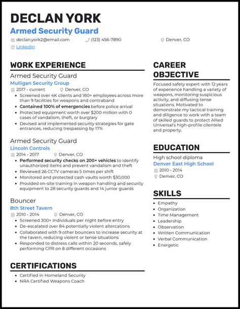 Security Guard Resume Examples & Templates for 2024 .